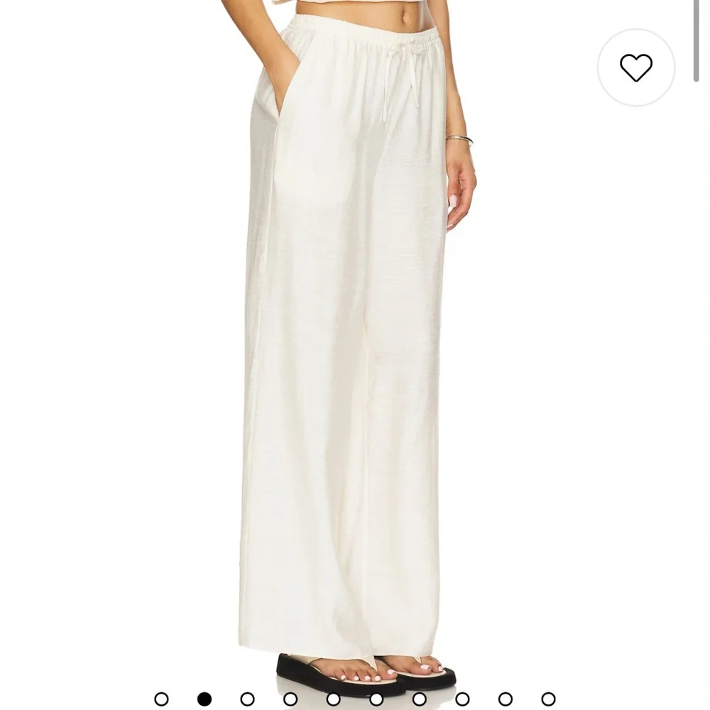 NWT Onia Textured Gauze Wide Leg Pant in Egret Size Medium